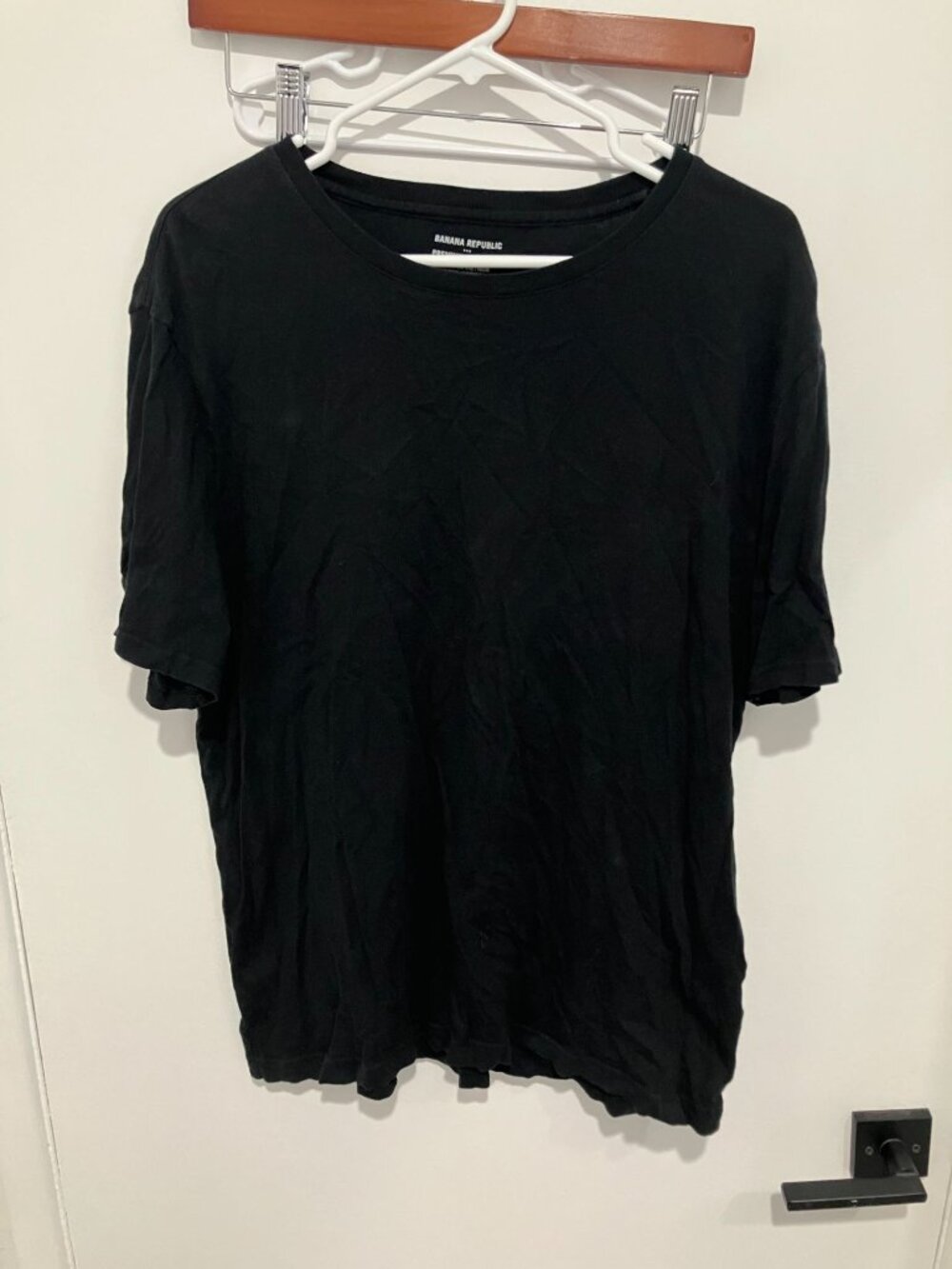Banana Republic Men's Premium Wash Tee, Black, Size Large